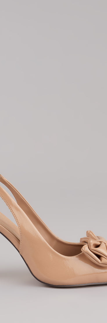 This piece brings trend-right energy to the Strut Season Bow Stiletto Pumps, perfect for fall outfits that stand out.