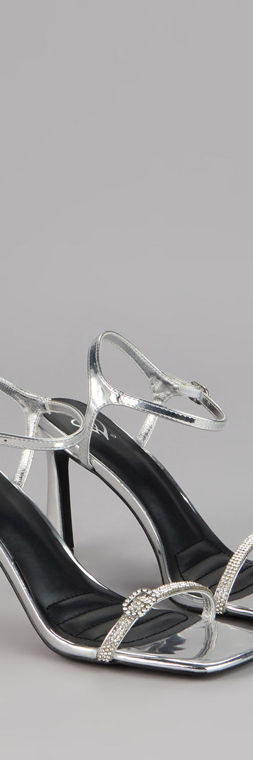 Shine Hour Rhinestone Strap Stiletto Heels