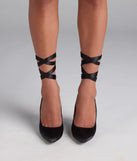 Lace Me Up Satin Stiletto Pumps