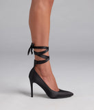 Lace Me Up Satin Stiletto Pumps