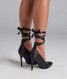 Lace Me Up Satin Stiletto Pumps