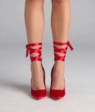 Lace Me Up Satin Stiletto Pumps
