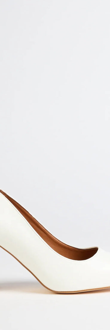 Turn heads in the All Classy Block Heel Pumps, white heels showcasing a fresh trend or stylish detail made to elevate your full Windsor fit.