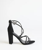 Whimsically Chic Butterfly Rhinestone Block Heels