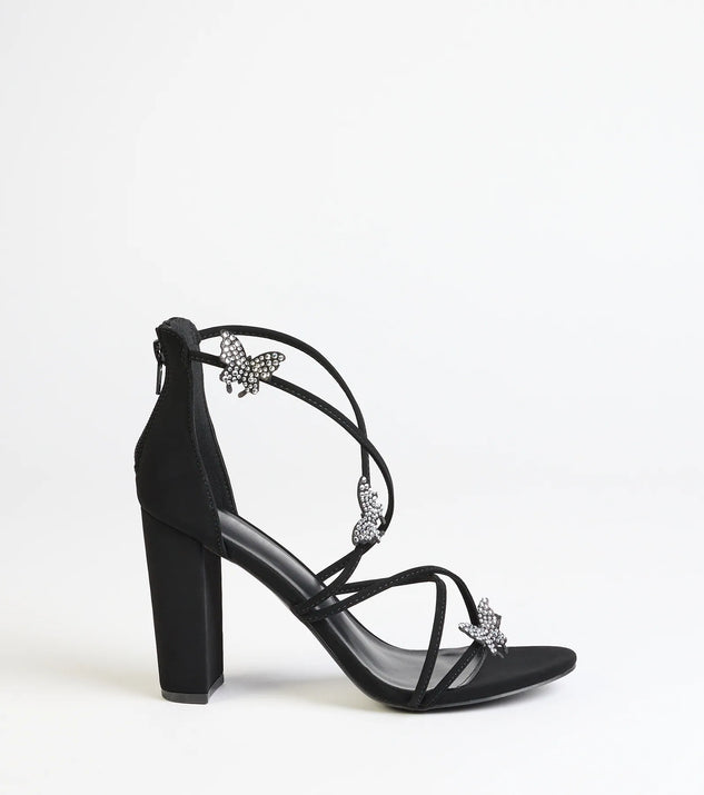 みみ❀　　0118 Love To Sparkle Rhinestone Strap Block Heels | Windsor