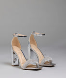 Bling On The Sparkle Rhinestone Metallic Block Heels
