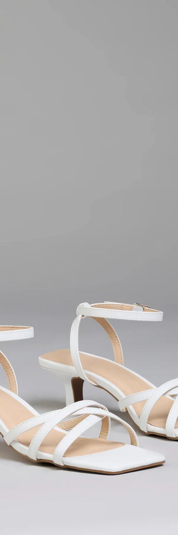 Step into style with the Everyday Slay Strappy Kitten Heels, white heels made to complete your Windsor look with comfort and glam in mind.