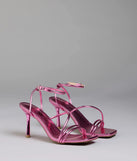 Edgy Elegance Metallic Strappy Stiletto Heels