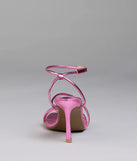 Edgy Elegance Metallic Strappy Stiletto Heels