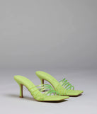 Alluring Strappy Stud Stiletto Mules