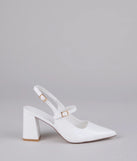 Point Made Buckle Strap Sling-Back Pumps