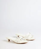 Trendy Steps Buckle Strap Kitten Heel Mules