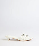 Trendy Steps Buckle Strap Kitten Heel Mules