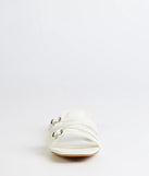 Trendy Steps Buckle Strap Kitten Heel Mules