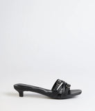 Trendy Steps Buckle Strap Kitten Heel Mules