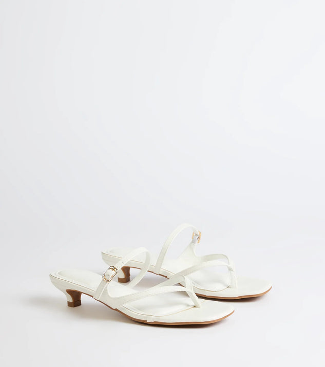 Chic Trend Thong Strap Kitten Heel Mules