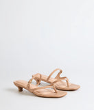 Chic Trend Thong Strap Kitten Heel Mules