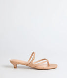 Chic Trend Thong Strap Kitten Heel Mules