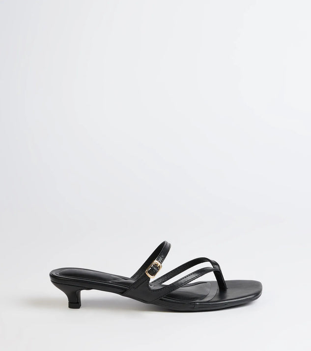 Chic Trend Thong Strap Kitten Heel Mules
