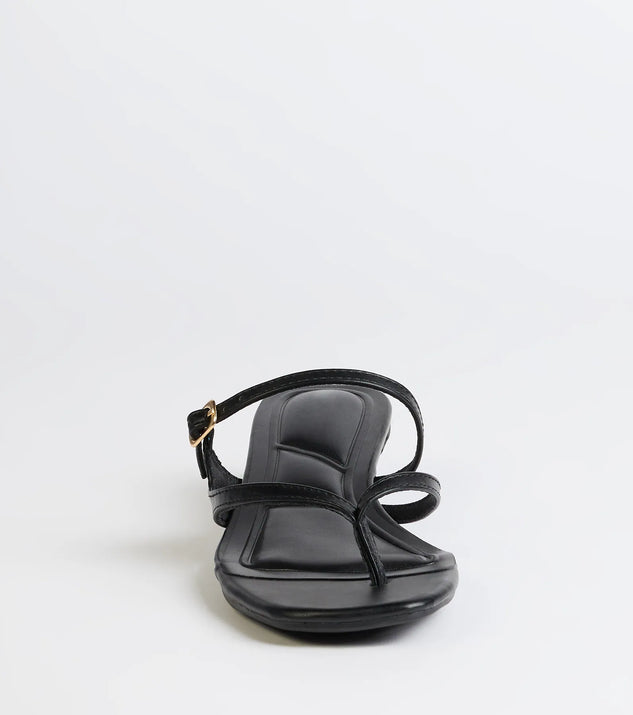 Chic Trend Thong Strap Kitten Heel Mules