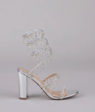 Keep It Gorgeous Rhinestone Spiral Block Heels
