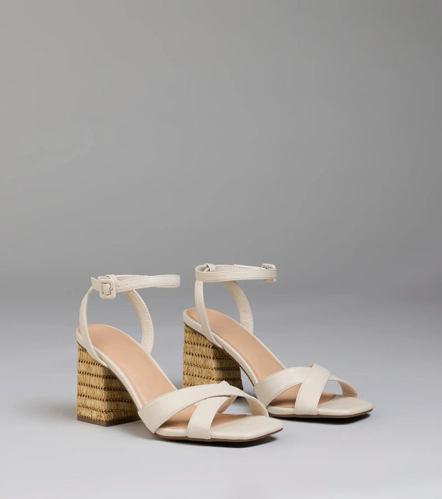 Sweeten Up Straw Block Heels