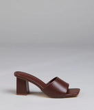 Chic Flair Square Toe Block Heel Mules