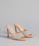 Step into style with the Night Glam Rhinestone Mesh Stiletto Heels, nude heels made to complete your Windsor look with comfort and glam in mind.