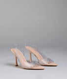Clear Goals Rhinestone Pearl Slingback Pumps