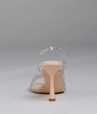 Clear Goals Rhinestone Pearl Slingback Pumps