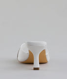 Elevate warm-weather looks with Brunch To Cocktails Buckle Stiletto Mules in white, a pair of trendy sandals bringing chic, modern flair to every step.