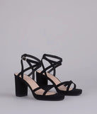 Elevate warm-weather looks with RSVP Yes Strappy Platform Block Heels in black, a pair of trendy sandals bringing chic, modern flair to every step.