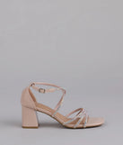 A-List Glam Rhinestone Strappy Block Heels
