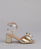 Sweeter Than Ever Metallic Bow Block Heels