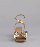 Sweeter Than Ever Metallic Bow Block Heels