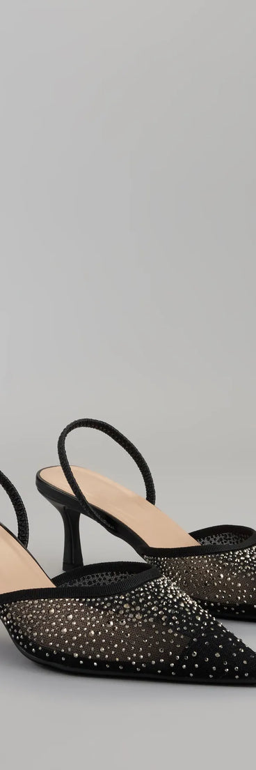 She Came to Sparkle Slingback Heels