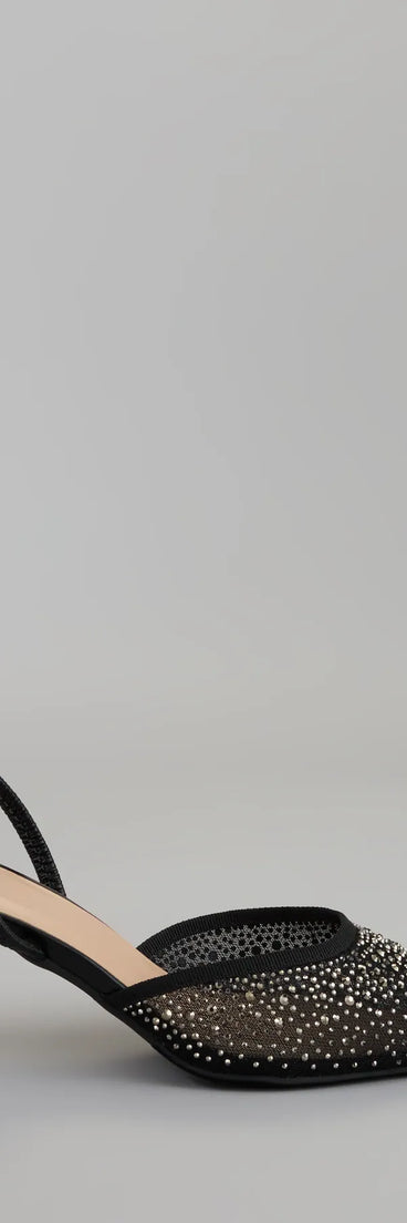 She Came to Sparkle Slingback Heels