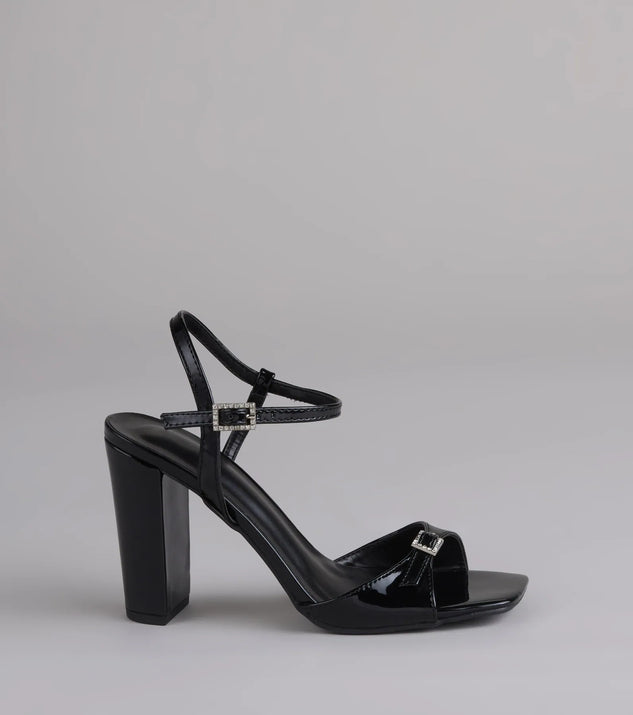 そん！ Strut in Style Rhinestone Block Heels | Windsor