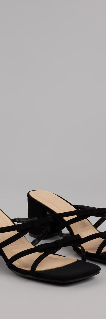 Style made simple with the All Day Cute Bow Strap Block Heel Mules, trendy women’s shoes that take your outfit from basic to bold in one step.