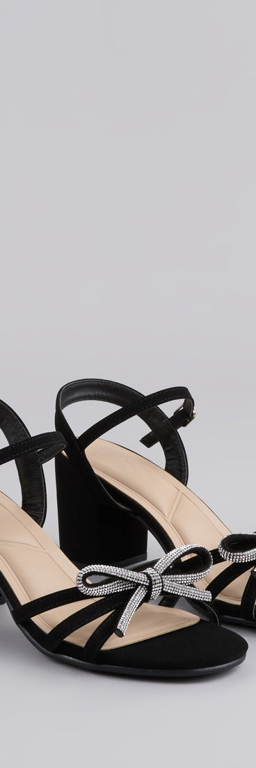 Glitter And Grace Rhinestone Bow Heels