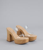 Walk Tall Clear Strap Platform Block Heels