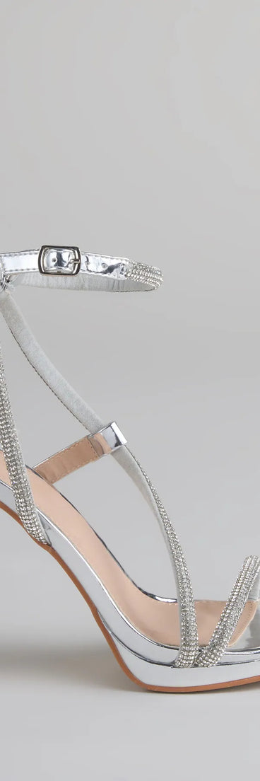 Shine Game Rhinestone Platform Stilettos