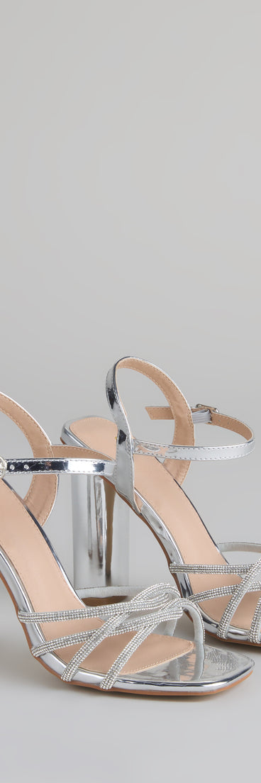 Glow Getter Twisted Rhinestone Heels