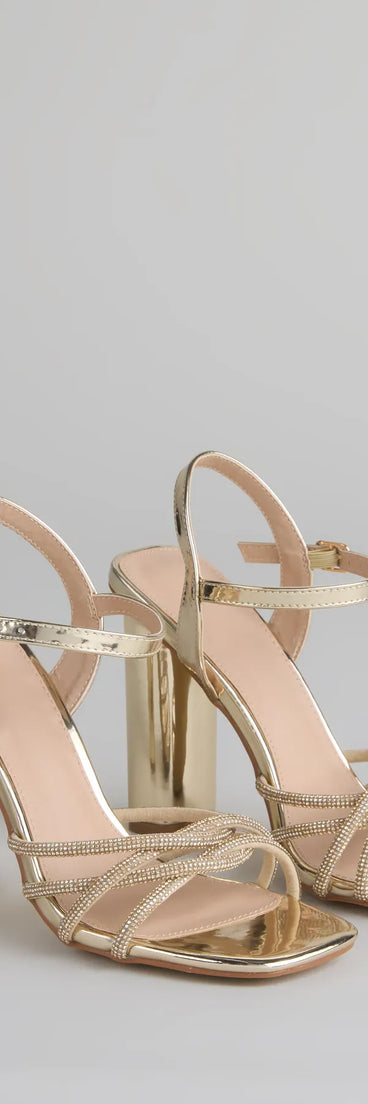 Glow Getter Twisted Rhinestone Heels