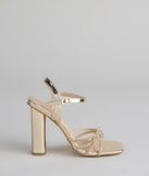 Glow Getter Twisted Rhinestone Heels