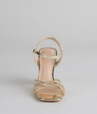 Glow Getter Twisted Rhinestone Heels