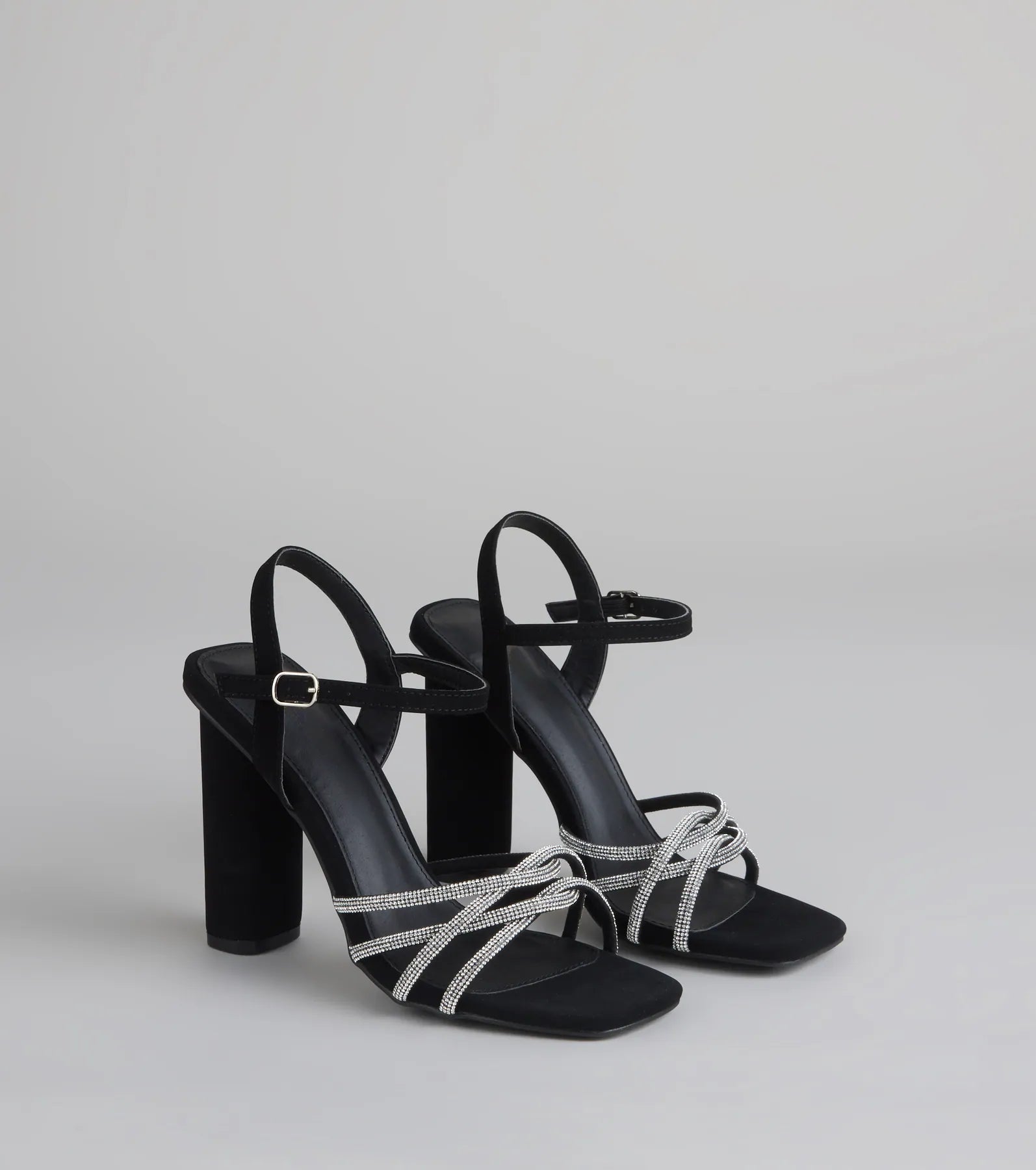 Glow Getter Twisted Rhinestone Heels | Windsor