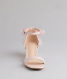 Turn heads in the So Pretty Chiffon Bow Satin Block Heels, pink heels showcasing a fresh trend or stylish detail made to elevate your full Windsor fit.