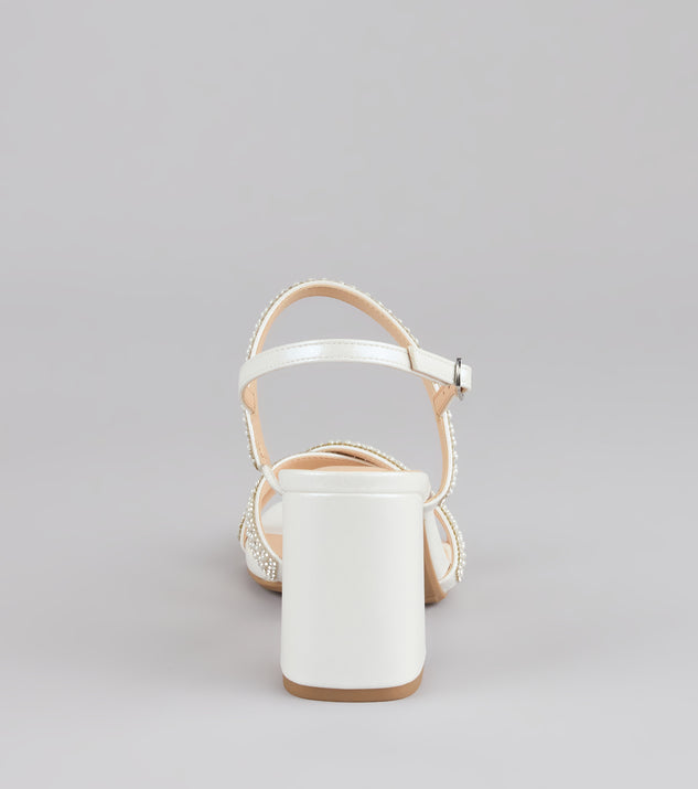 しらほし Shine All Night Pearl Rhinestone Block Heels | Windsor