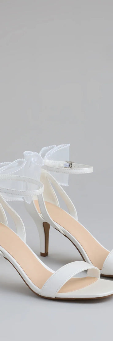 Sweet And Chic Tulle Bow Kitten Heels
